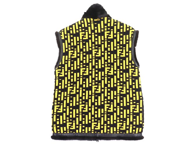 Abrigo de VISÓN Fendi Negro Amarillo - vista 6
