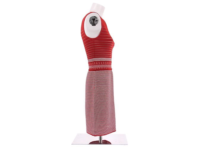 Missoni Kleid rot gestreift aus Viskose - Ansicht 3