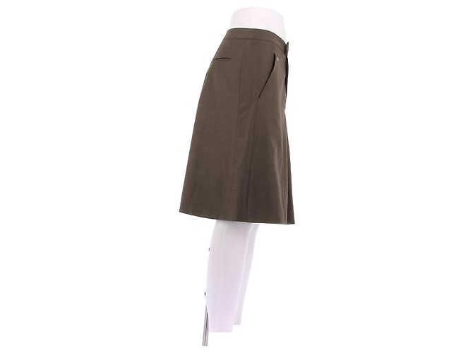 Falda midi de lana caqui Chloé - vista 3