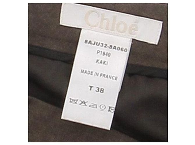 Falda midi de lana caqui Chloé - vista 6