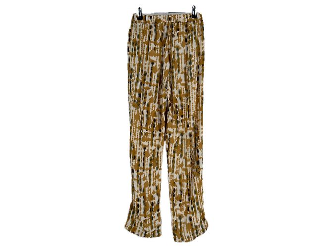 Autre Marque Gelbe gemusterte Hose - Ansicht 2