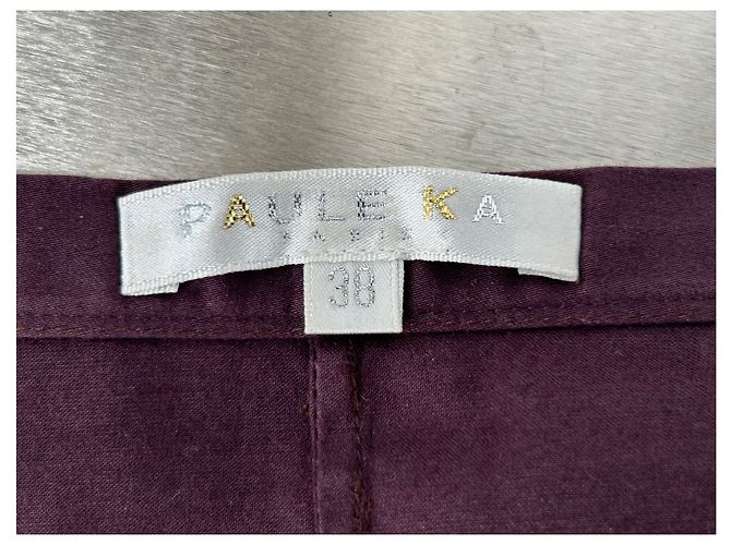 Falda midi Paule Ka burdeos de algodón talla 38 - vista 5