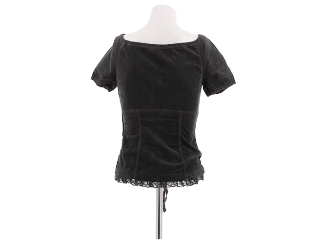 Top de algodón marrón Miu Miu Castaño - vista 2