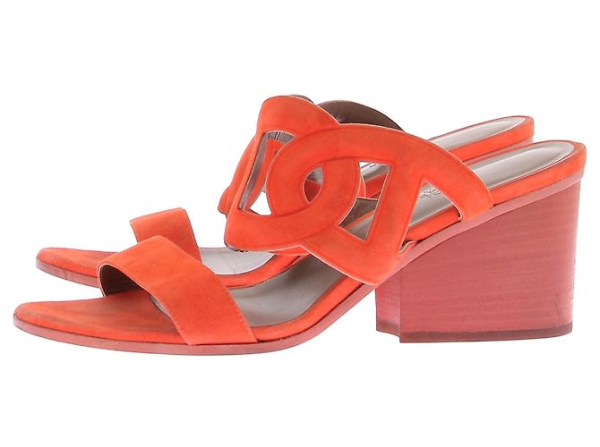 Sandali Hermès Lipari 70 Arancione Scamosciato - vista 2
