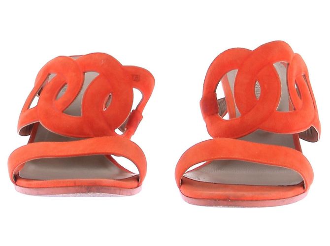 Sandali Hermès Lipari 70 Arancione Scamosciato - vista 3