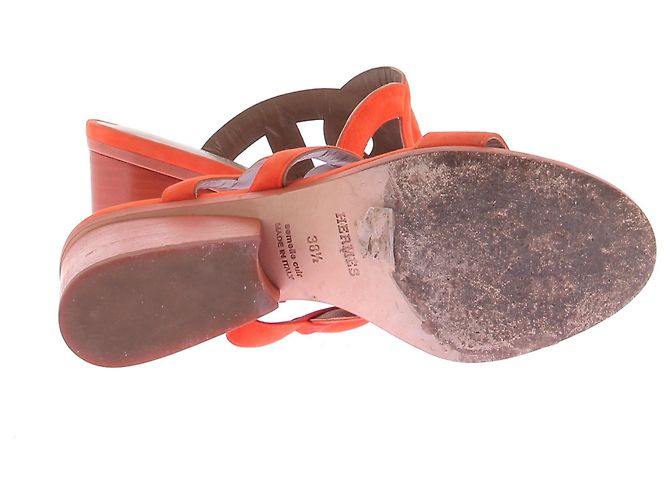 Sandali Hermès Lipari 70 Arancione Scamosciato - vista 5