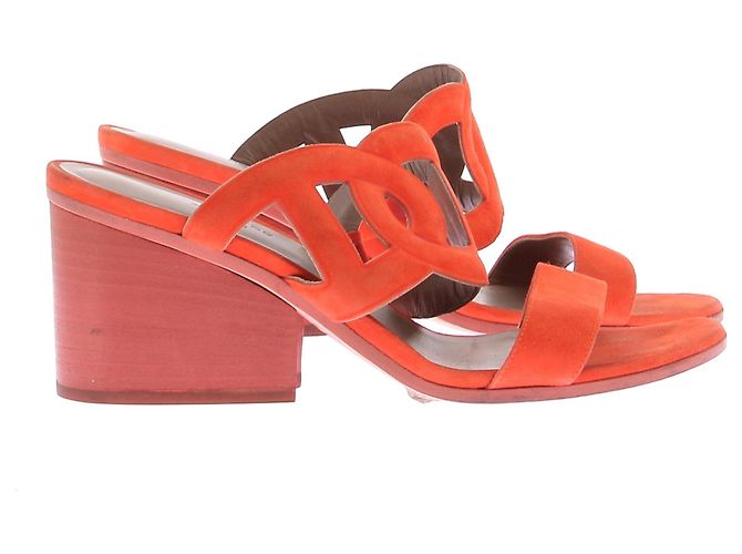 Sandali Hermès Lipari 70 Arancione Scamosciato - vista 6