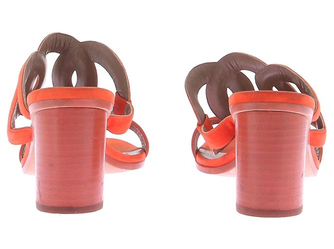 Sandali Hermès Lipari 70 Arancione Scamosciato - vista 7