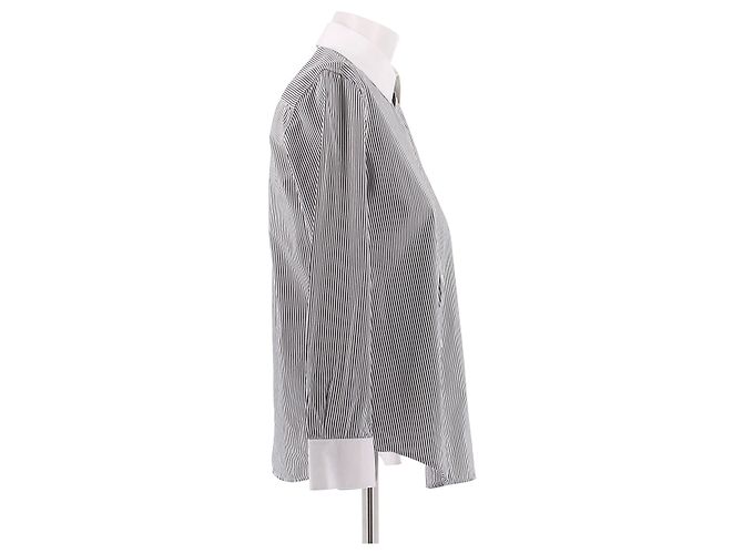 Céline Camisa riscada branca e preta Branco - vista 3