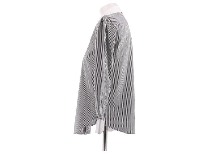 Céline Camisa riscada branca e preta Branco - vista 4