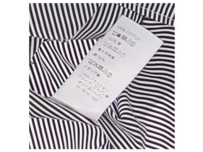 Céline Camisa riscada branca e preta Branco - vista 6