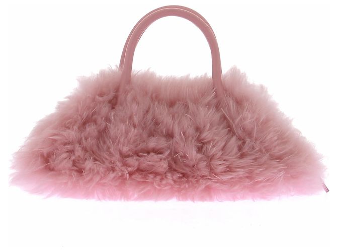 Borsa a mano in pelliccia rosa Blumarine - vista 3