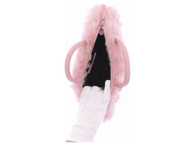 Borsa a mano in pelliccia rosa Blumarine - vista 7