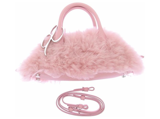 Borsa a mano in pelliccia rosa Blumarine - vista 8