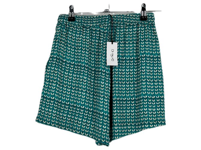 Autre Marque Türkise gemusterte Shorts Blau - Ansicht 2