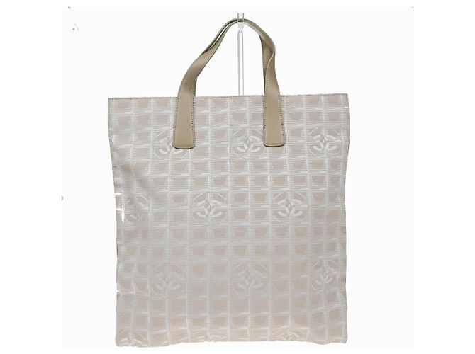 Borsa Tote Chanel Travel Line Nylon Medium Beige - vista 2
