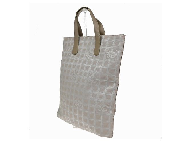 Borsa Tote Chanel Travel Line Nylon Medium Beige - vista 3