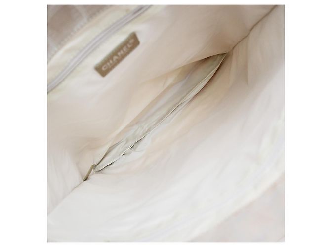 Borsa Tote Chanel Travel Line Nylon Medium Beige - vista 5