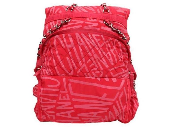 Chanel Zaino Coconehju in nylon rosso - vista 3