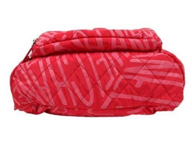 Chanel Zaino Coconehju in nylon rosso - vista 4