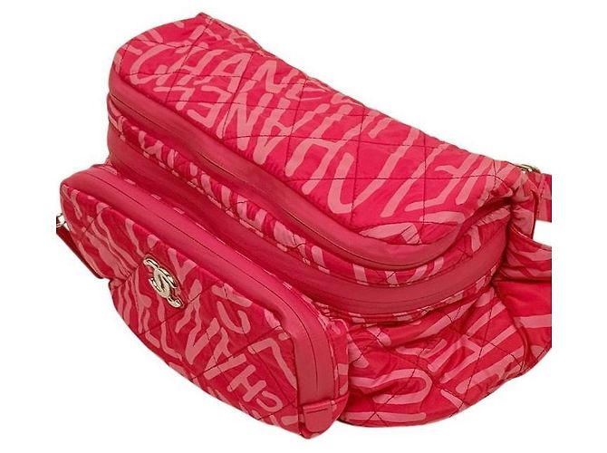 Chanel Zaino Coconehju in nylon rosso - vista 8