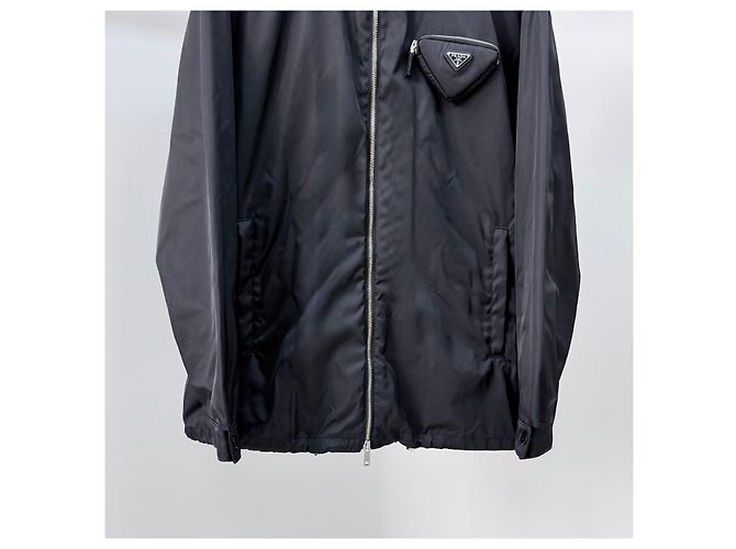 Prada Triangle Logo Pocket Nylon Jacket Black - view 4