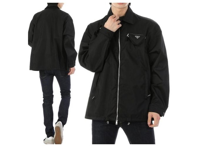 Prada Triangle Logo Pocket Nylon Jacket Black - view 8