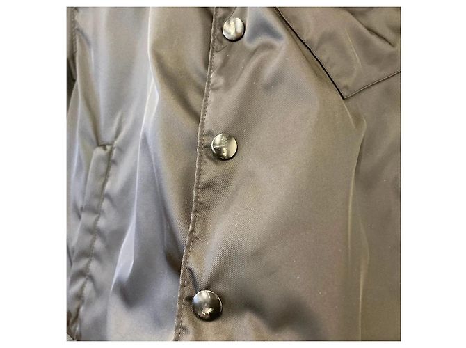 Prada Camicia a maniche corte in nylon con logo triangolare Nero - vista 5