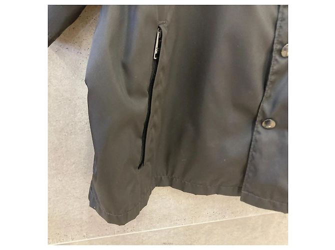Prada Camicia a maniche corte in nylon con logo triangolare Nero - vista 6