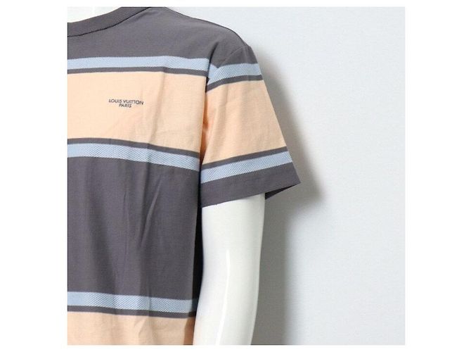 Louis Vuitton Grau gestreiftes Kurzarm-T-Shirt für Herren Braun - Ansicht 3