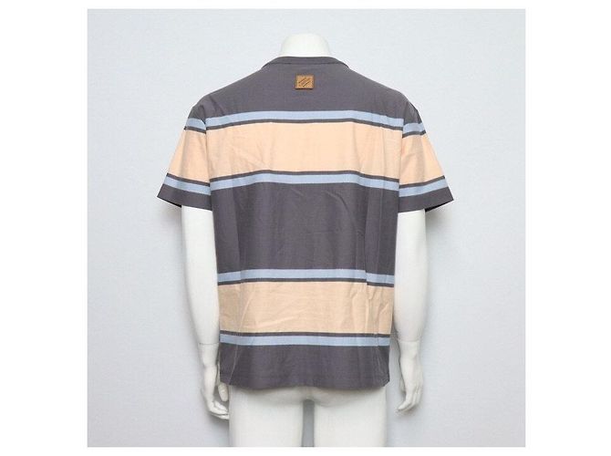 Louis Vuitton Grau gestreiftes Kurzarm-T-Shirt für Herren Braun - Ansicht 4