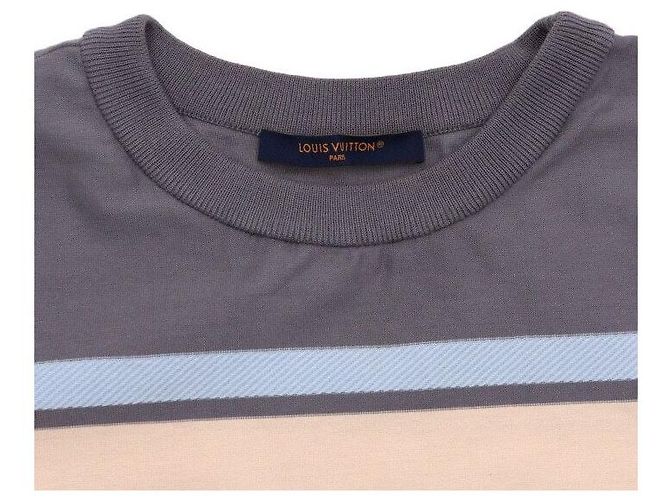 Louis Vuitton Grau gestreiftes Kurzarm-T-Shirt für Herren Braun - Ansicht 5
