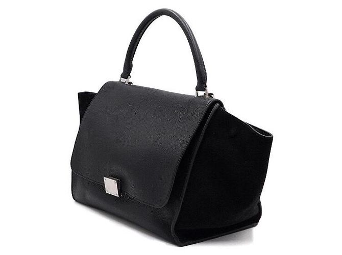 Céline Borsa Tote e Borsa a Tracolla Trapeze Nera Nero - vista 2