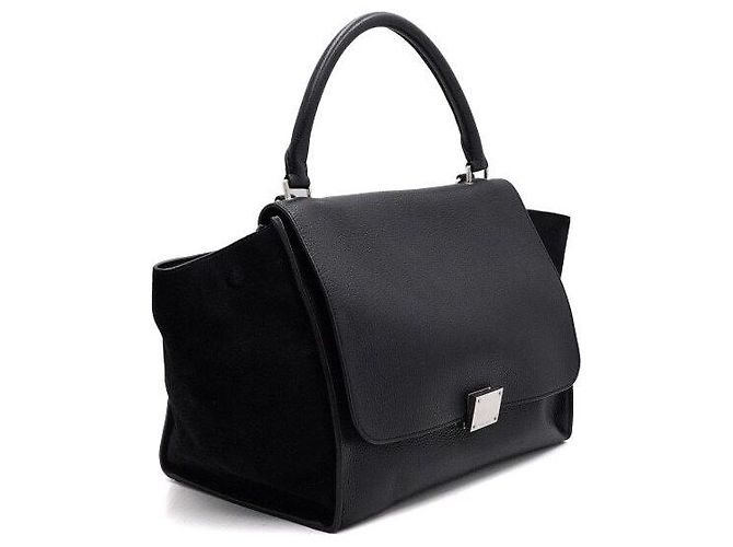 Céline Borsa Tote e Borsa a Tracolla Trapeze Nera Nero - vista 3
