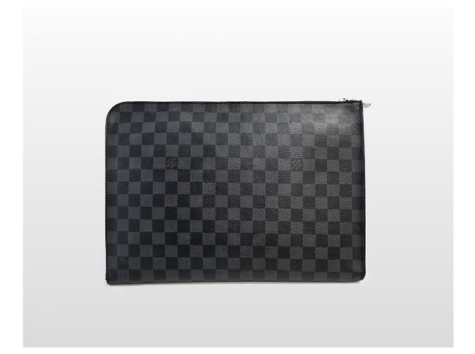 Louis Vuitton Pochette GM Clutch in Canvas Damier Nero - vista 2