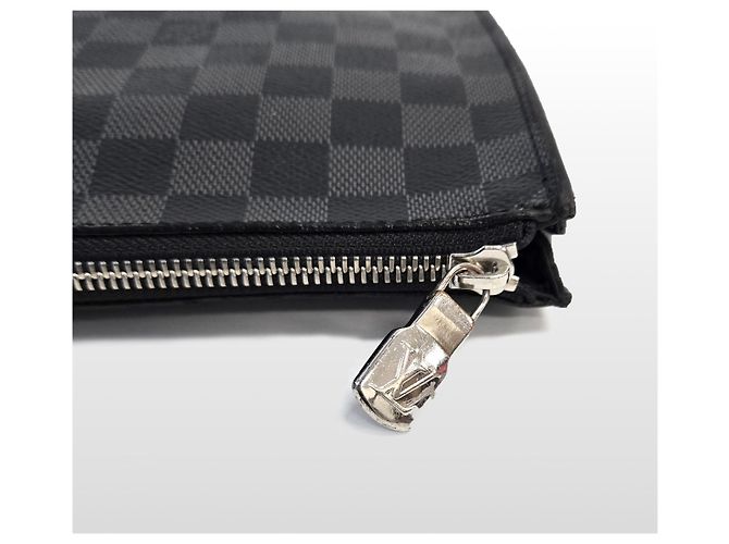 Louis Vuitton Pochette GM Clutch in Canvas Damier Nero - vista 5