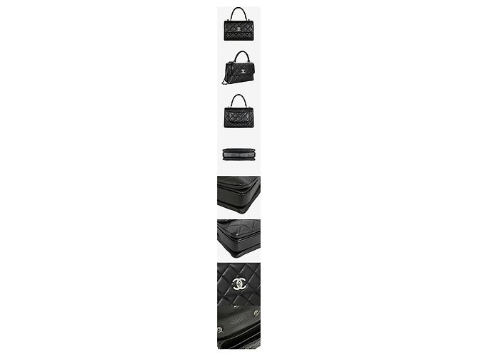 Chanel Borsa Trendy CC Small Nera Serie Argento in Pelle di Agnello Nero - vista 2