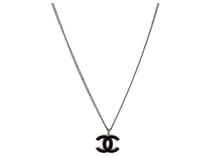 Chanel CC Silber Halskette Braun - Ansicht 2