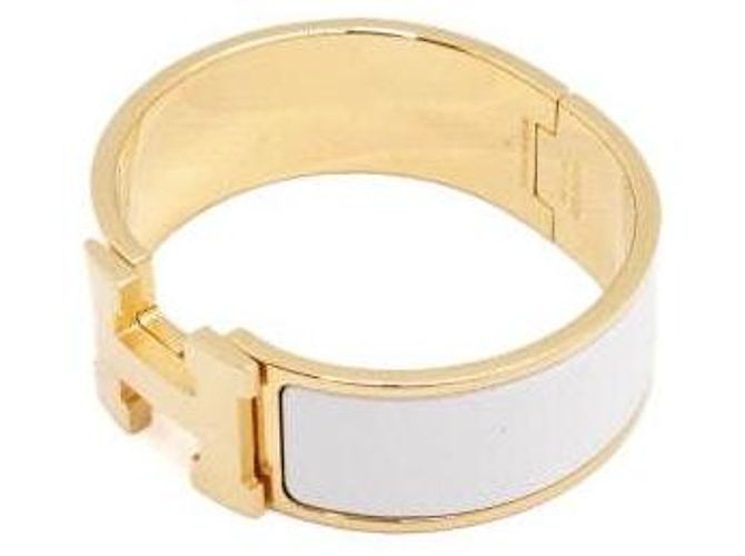 Hermès Bracciale Largo CLIC Clac Oro GM D'oro - vista 2
