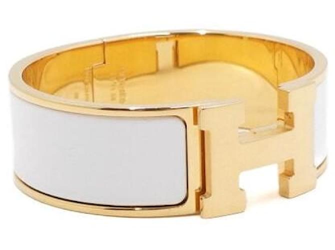 Hermès Bracciale Largo CLIC Clac Oro GM D'oro - vista 3