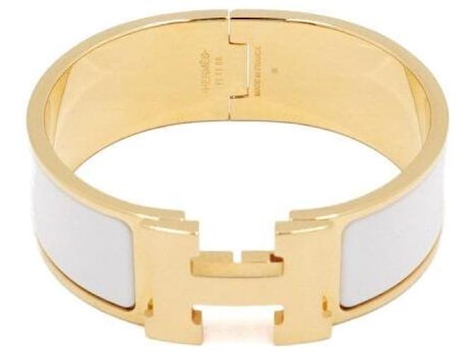 Hermès Bracciale Largo CLIC Clac Oro GM D'oro - vista 5