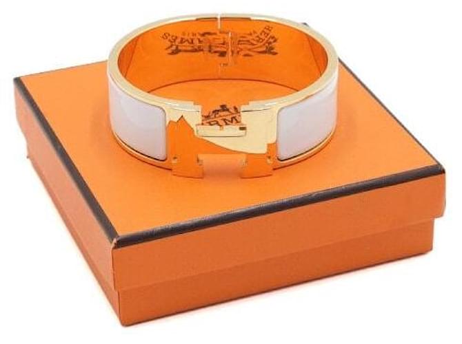 Hermès Bracciale Largo CLIC Clac Oro GM D'oro - vista 6