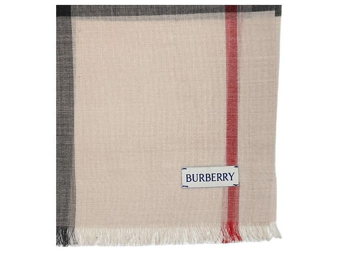 Burberry Cachecol de lã e seda xadrez Bege claro - vista 11