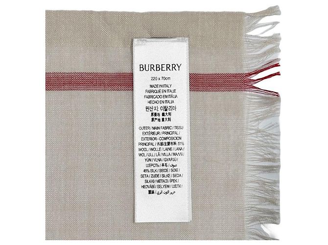 Burberry Cachecol de lã e seda xadrez Bege claro - vista 12