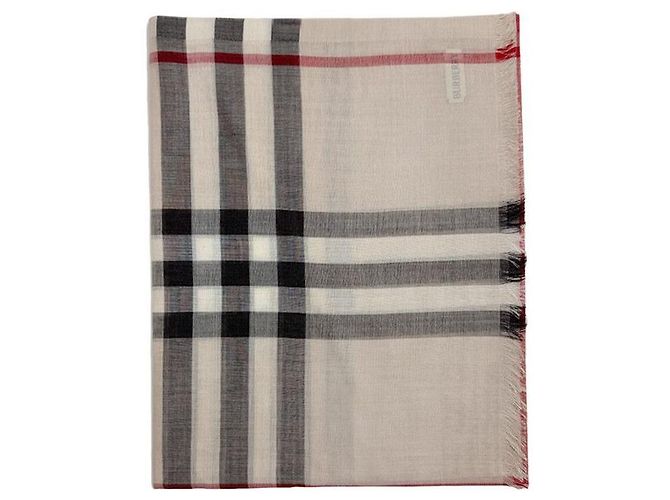 Burberry Cachecol de lã e seda xadrez Bege claro - vista 7