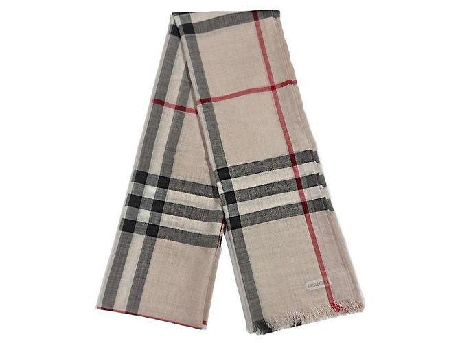 Burberry Cachecol de lã e seda xadrez Bege claro - vista 8