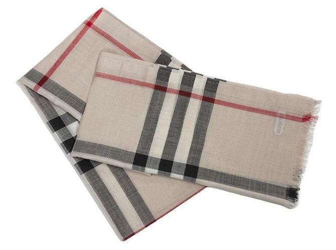 Burberry Cachecol de lã e seda xadrez Bege claro - vista 9