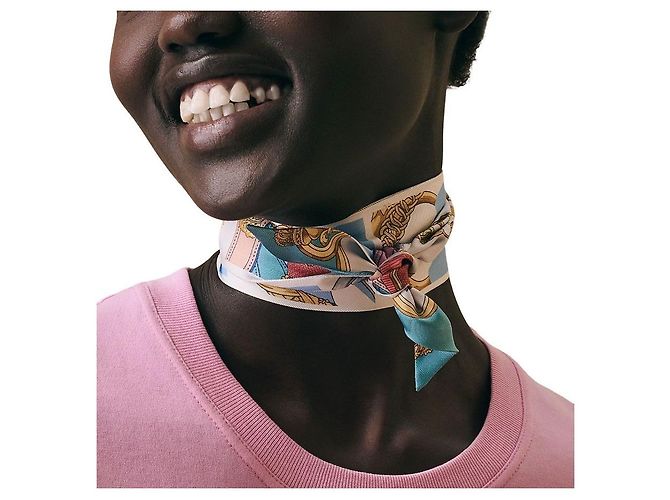 Hermès Cavalcadour Remix Twilly Rosa - vista 4