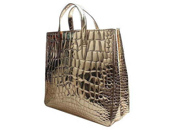 Saint Laurent Große Tote Bag mit goldenem Wani-Spiegelmuster - Ansicht 2