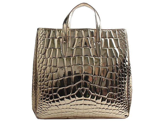 Saint Laurent Große Tote Bag mit goldenem Wani-Spiegelmuster - Ansicht 3